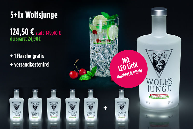 Sattinerte Flasche 51x Wolfsjunge shop