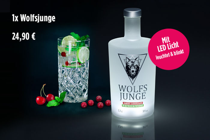 Sattinerte Flasche Wolfsjunge shop